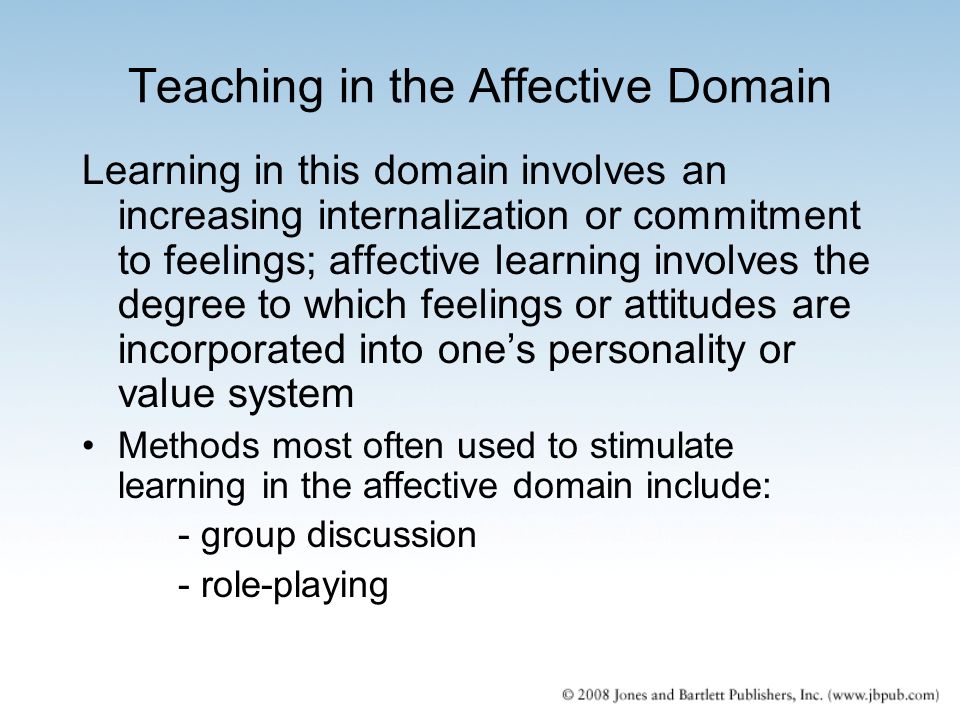 Teaching in the Affective Domain