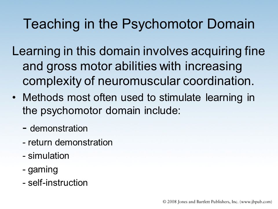 Teaching in the Psychomotor Domain