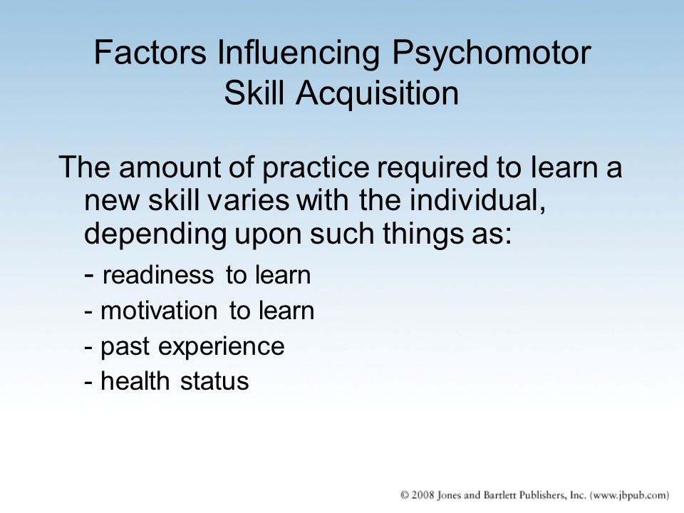 Factors Influencing Psychomotor Skill Acquisition