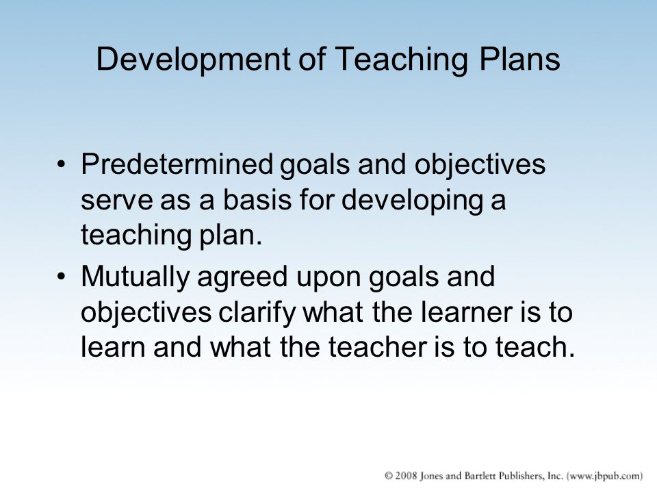 Development of Teaching Plans