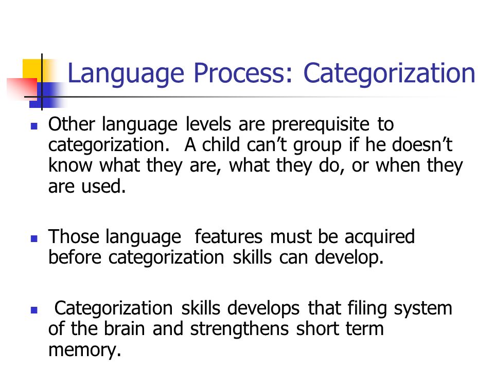 Language Process: Categorization
