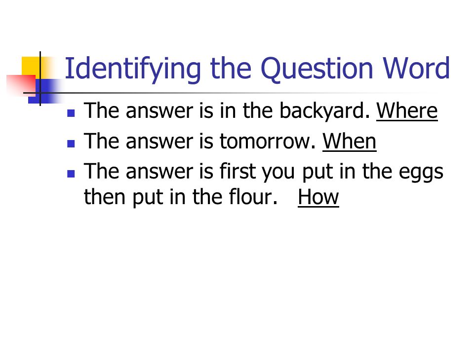 Identifying the Question Word