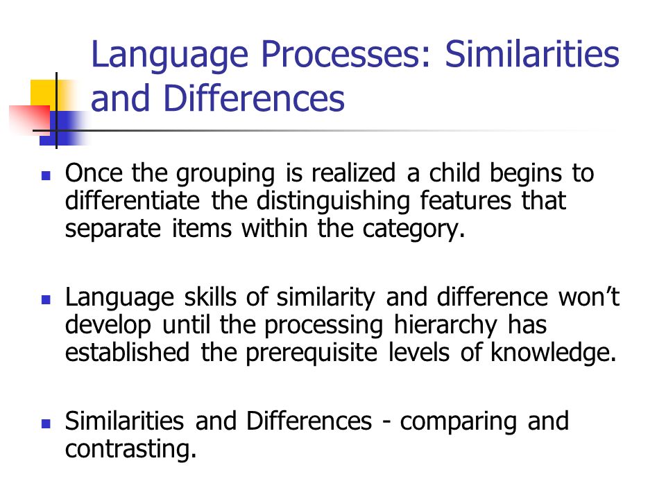 Language Processes: Similarities and Differences