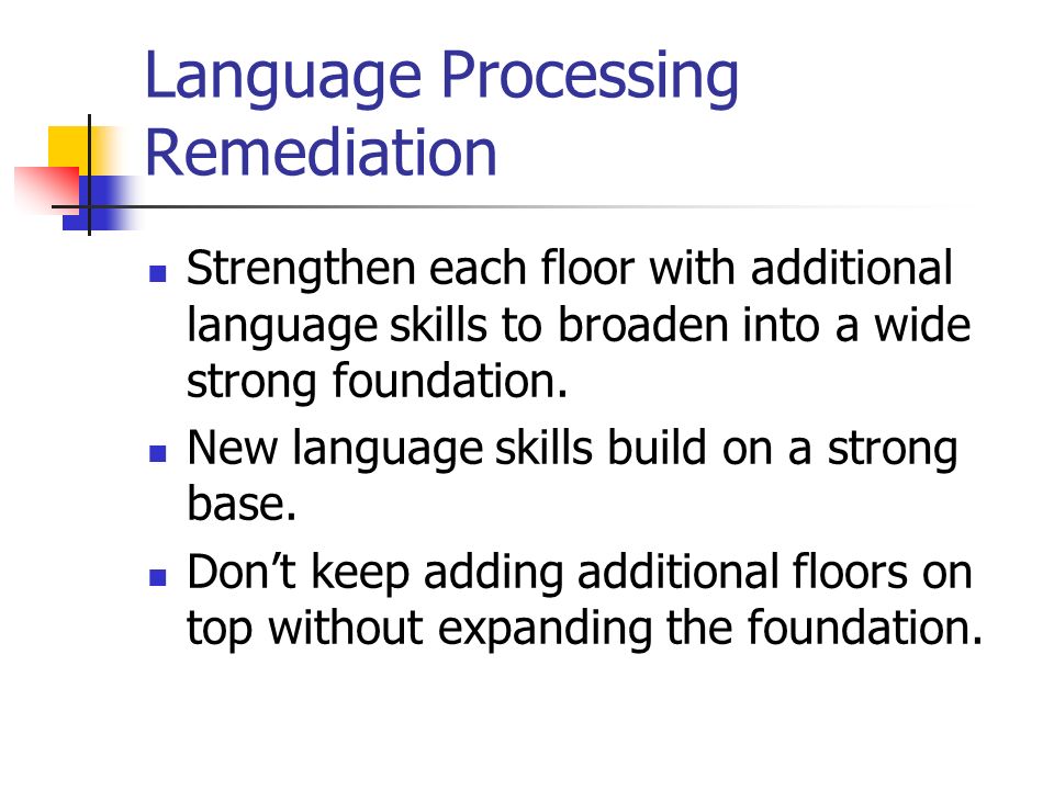 Language Processing Remediation