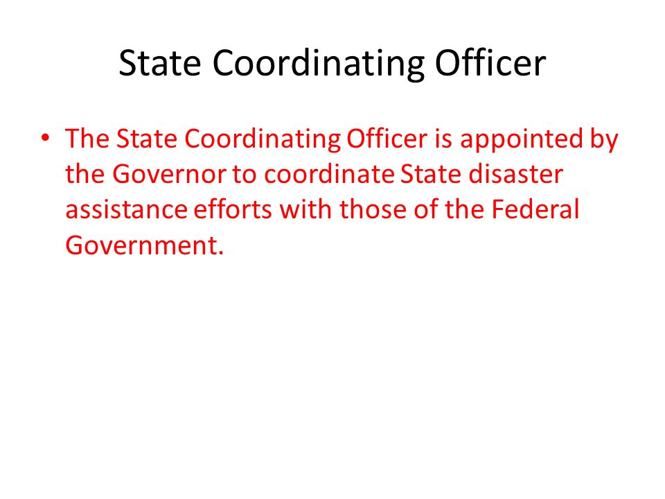 State Coordinating Officer