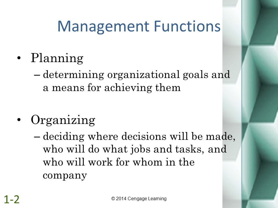 Management Functions Planning Organizing 1-2