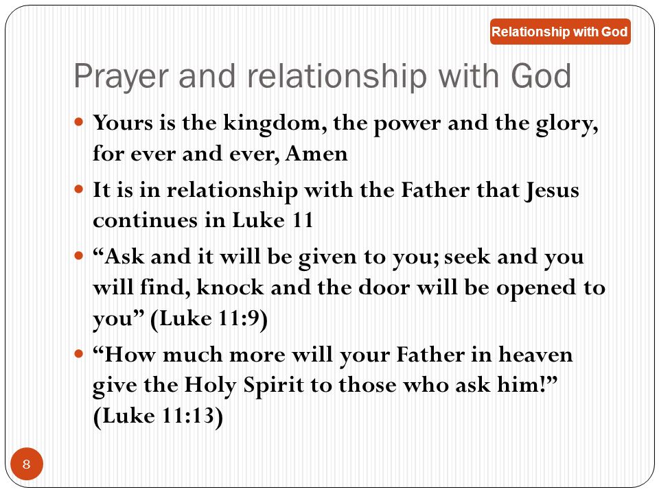 Prayer and relationship with God