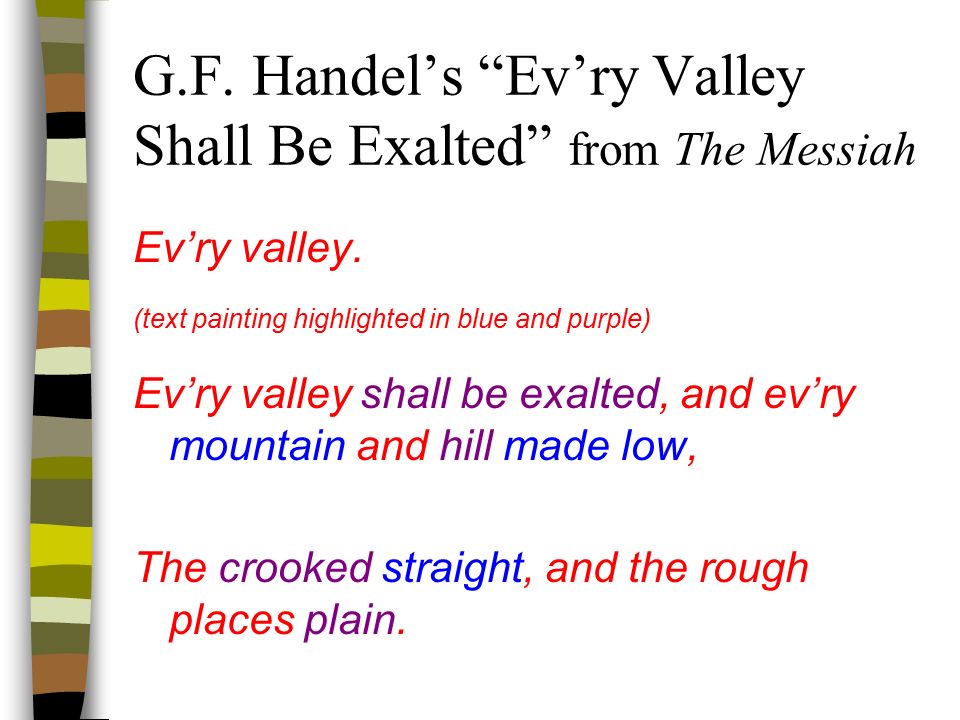 G.F. Handel’s Ev’ry Valley Shall Be Exalted from The Messiah
