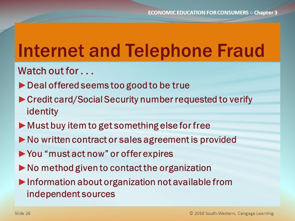 Internet and Telephone Fraud