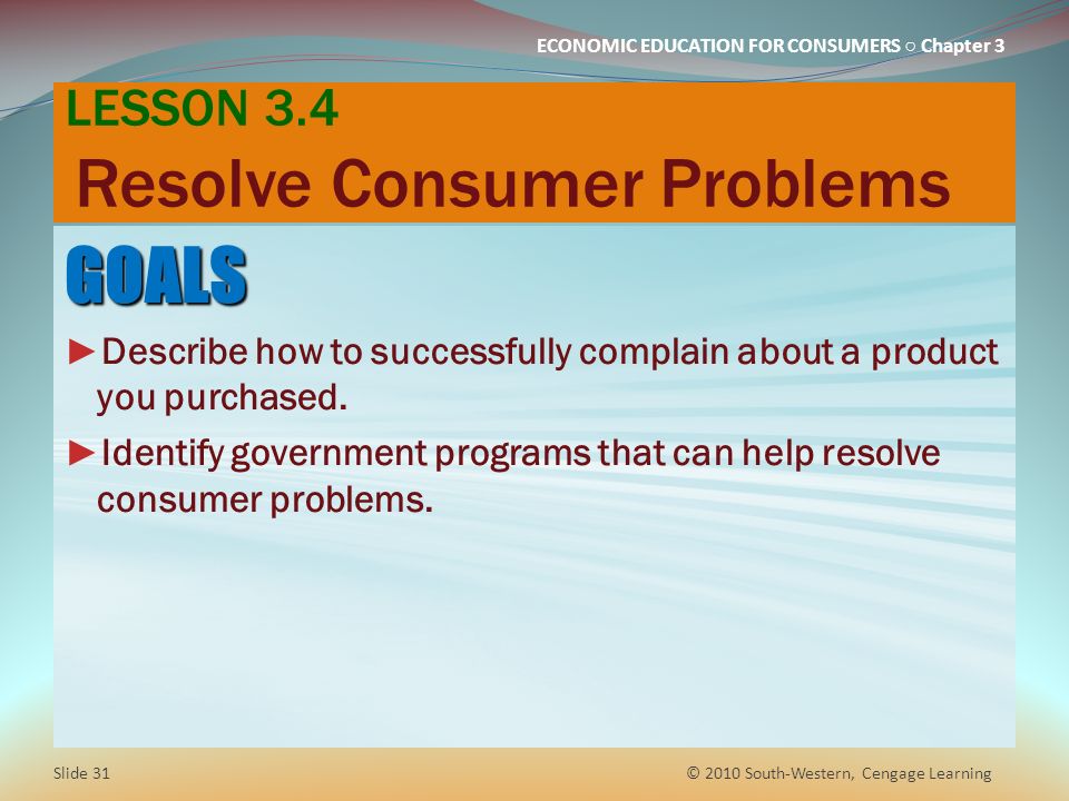 LESSON 3.4 Resolve Consumer Problems