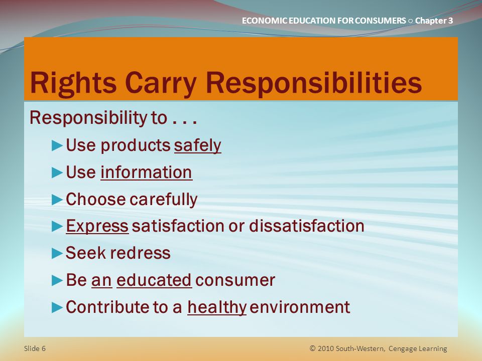 Rights Carry Responsibilities
