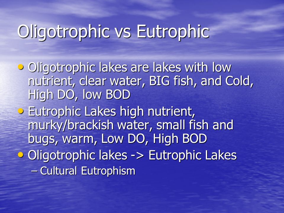 Oligotrophic vs Eutrophic
