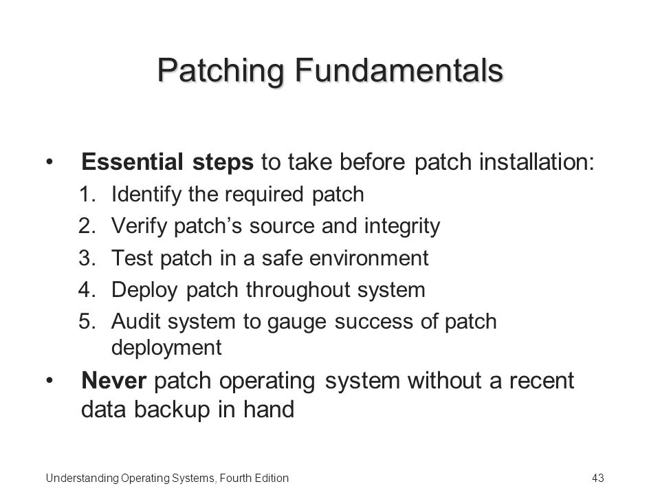 Patching Fundamentals