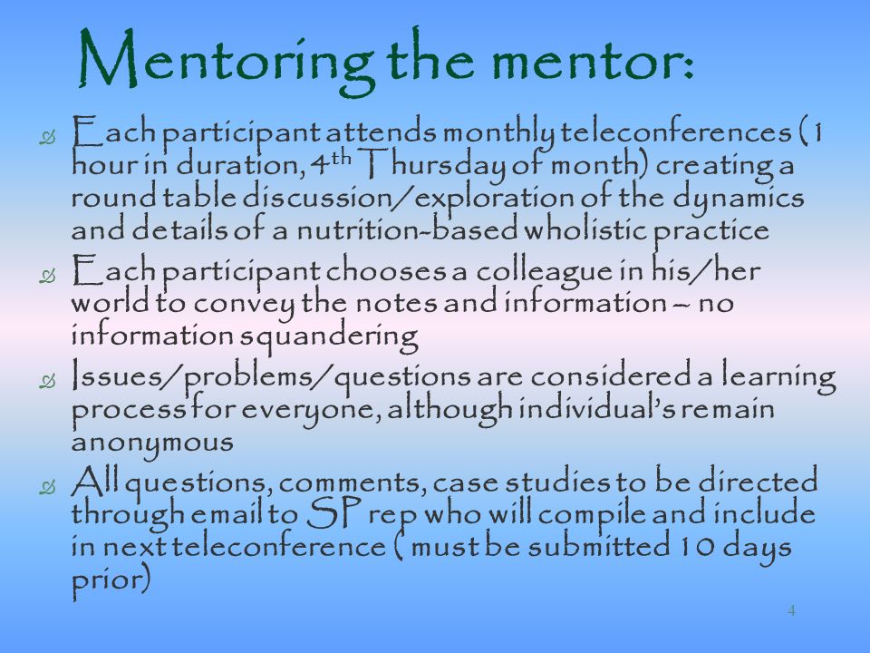 Mentoring the Mentor Stuart White, DC, DACBN, CCN - ppt download