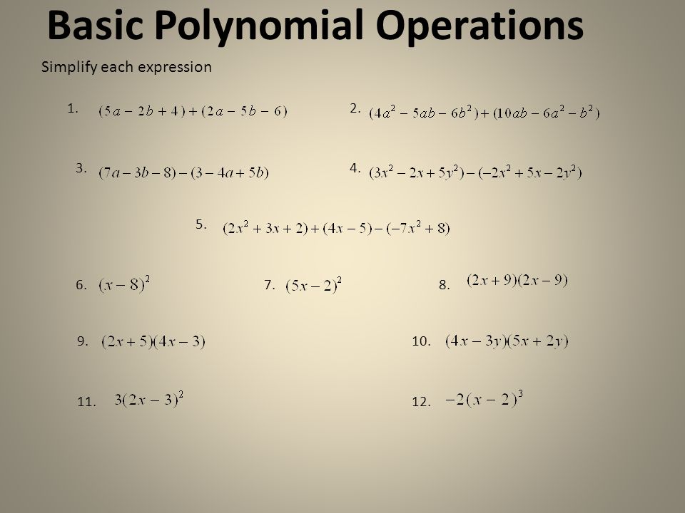 Basic Polynomial Operations