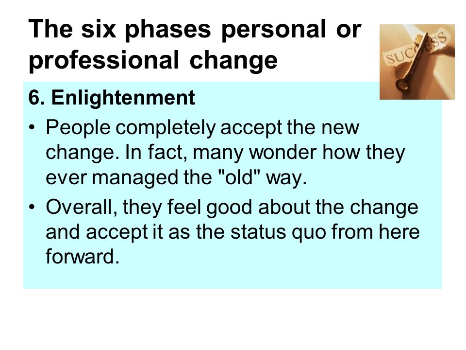 The six phases personal or professional change