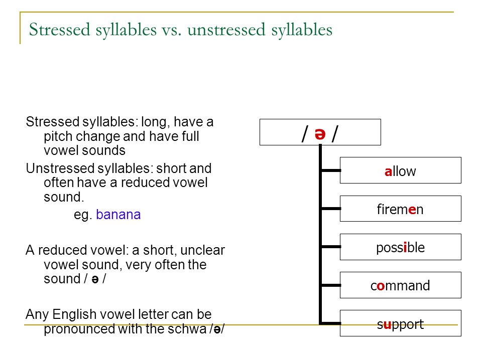 Underline the stressed. Unstressed syllables. Stressed and unstressed syllables. Syllable стресс. Примеры stressed syllable.