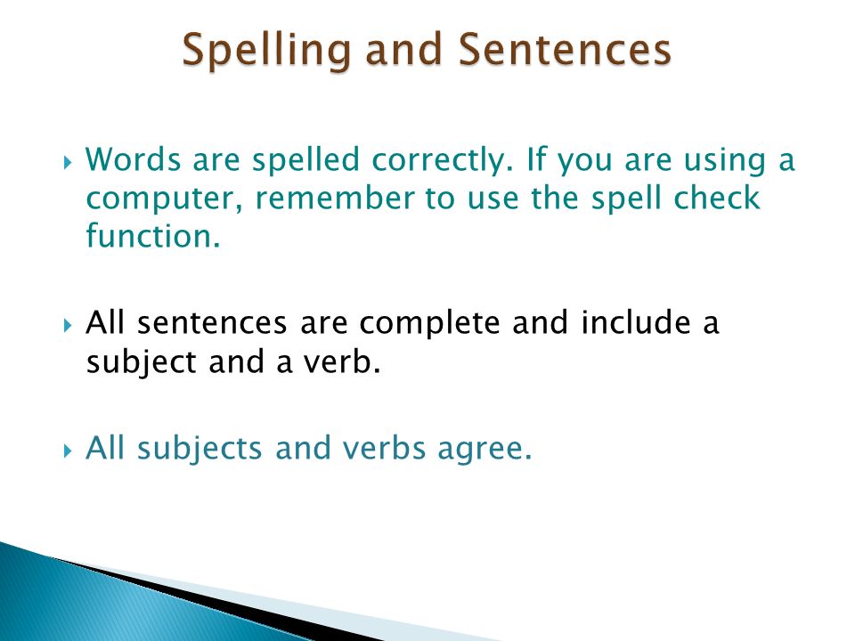 Spelling and Sentences