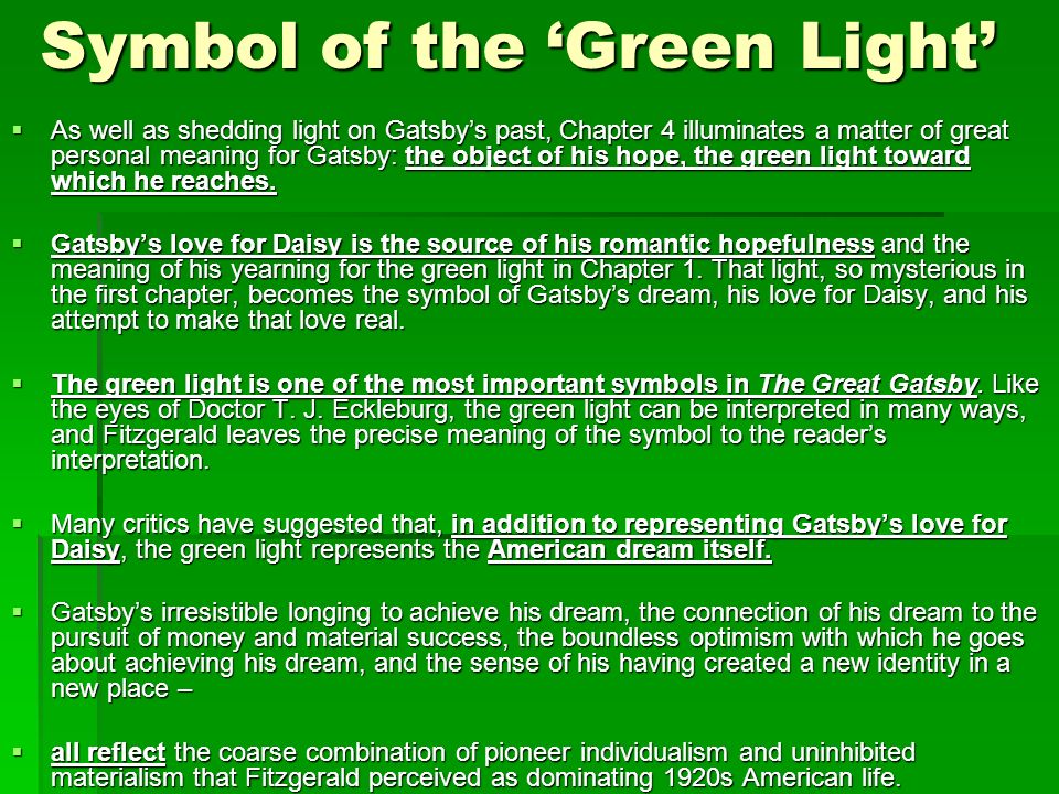 what does green symbolize in the great gatsby