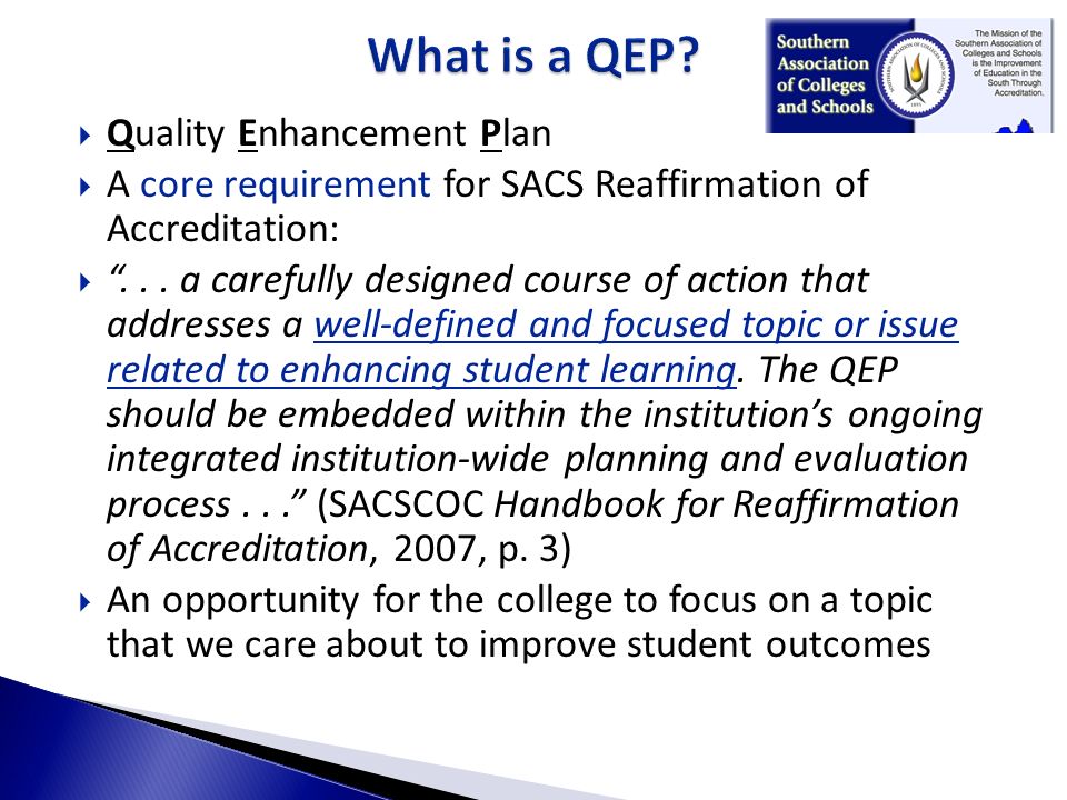 What is a QEP Quality Enhancement Plan