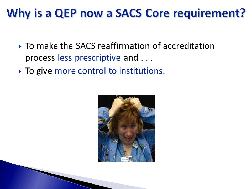Why is a QEP now a SACS Core requirement