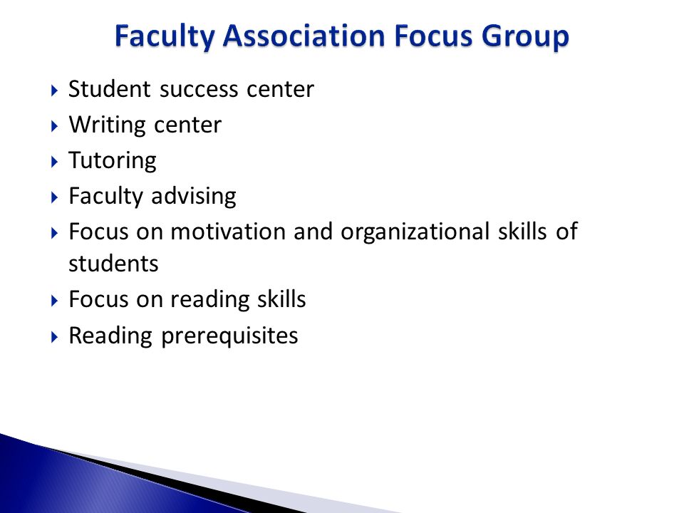 Faculty Association Focus Group