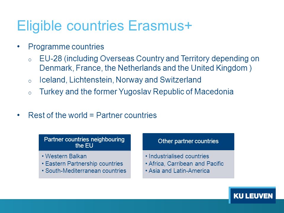 Eligible countries Erasmus+