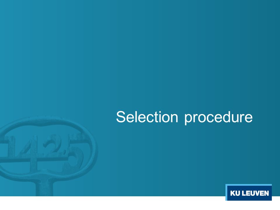 Selection procedure