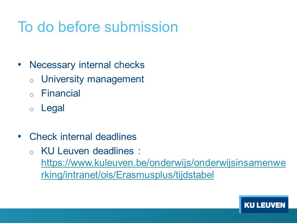 To do before submission