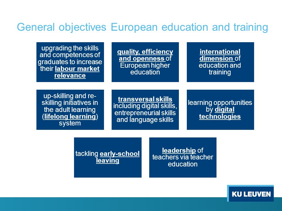General objectives European education and training