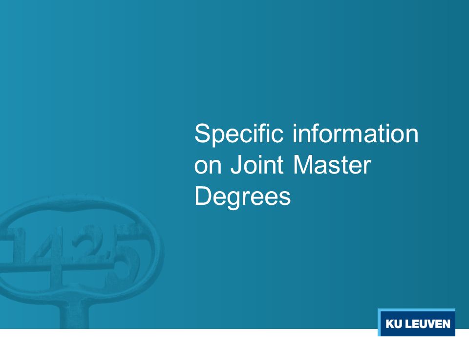 Specific information on Joint Master Degrees