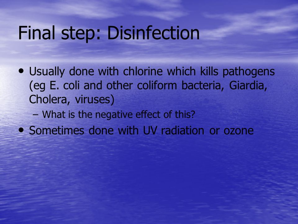 Final step: Disinfection