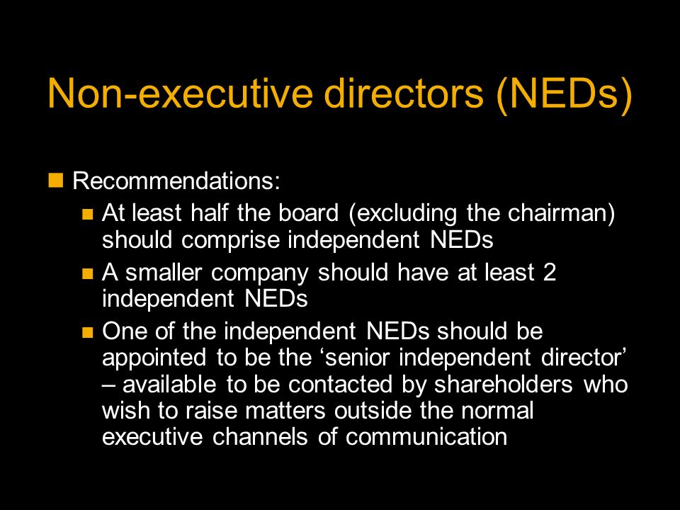 Non-executive directors (NEDs)
