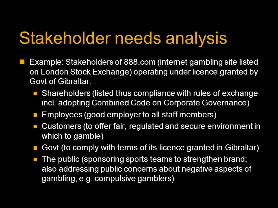 Stakeholder needs analysis