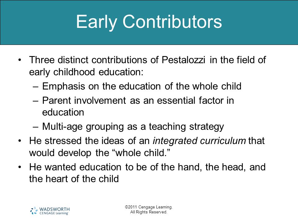 johann pestalozzi contribution to early childhood education