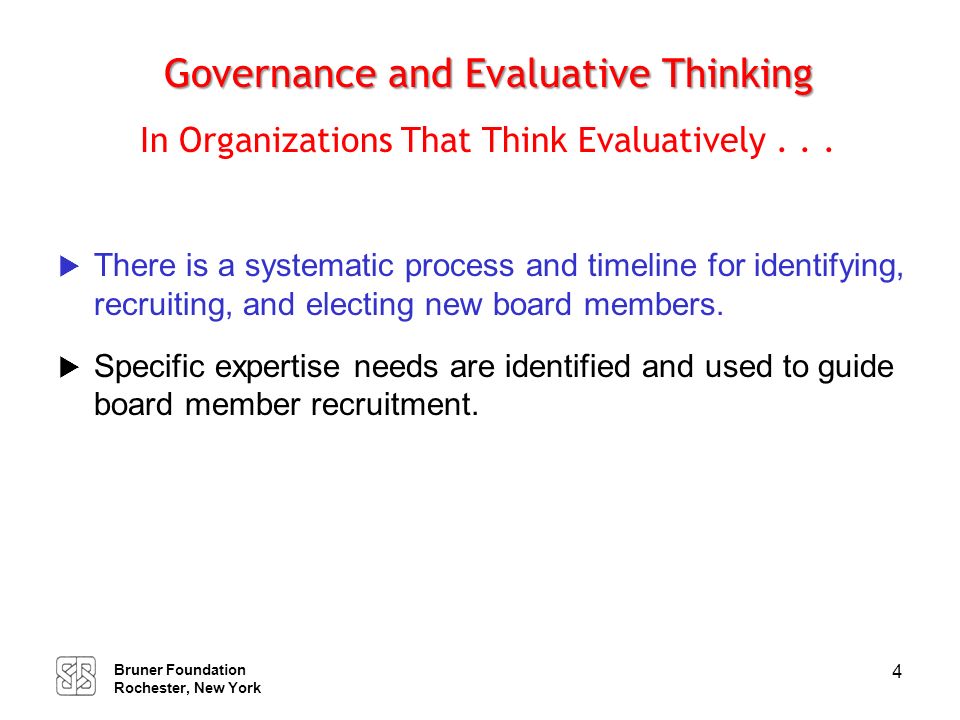 Governance and Evaluative Thinking In Organizations That Think Evaluatively . . .