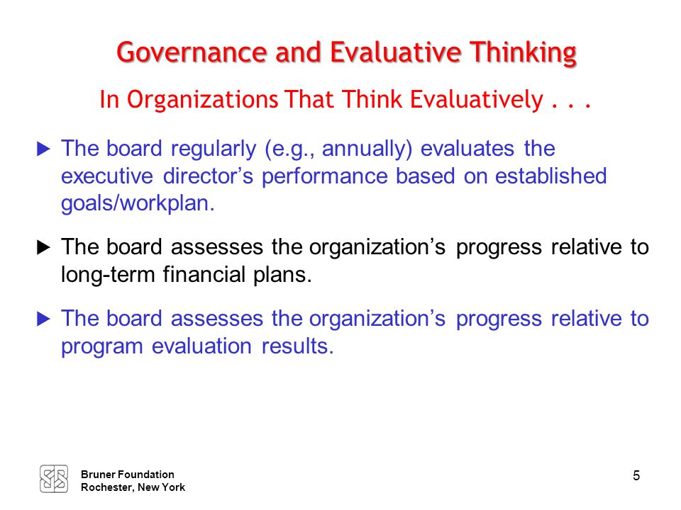 Finance and Evaluative Thinking In Organizations That Think Evaluatively . . .