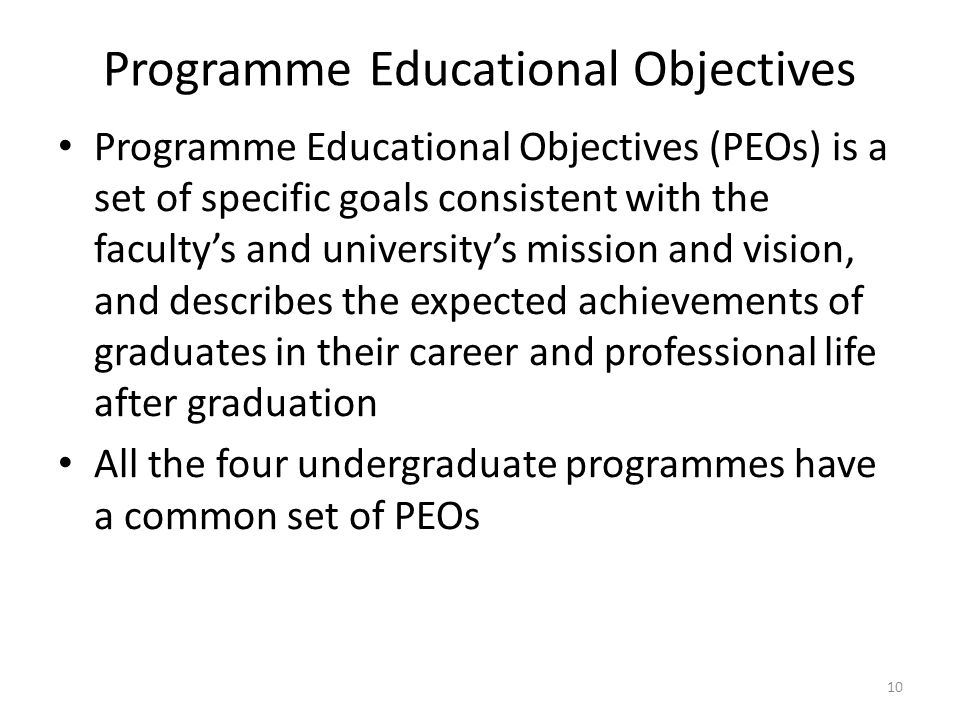 Programme Educational Objectives