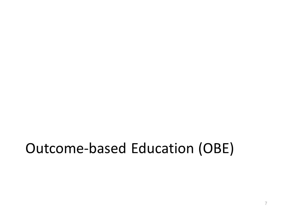 Outcome-based Education (OBE)