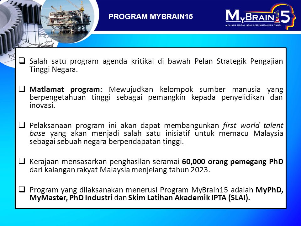 Program Mybrain15 Bahagian Biasiswa Kementerian Pengajian Tinggi Ppt Download