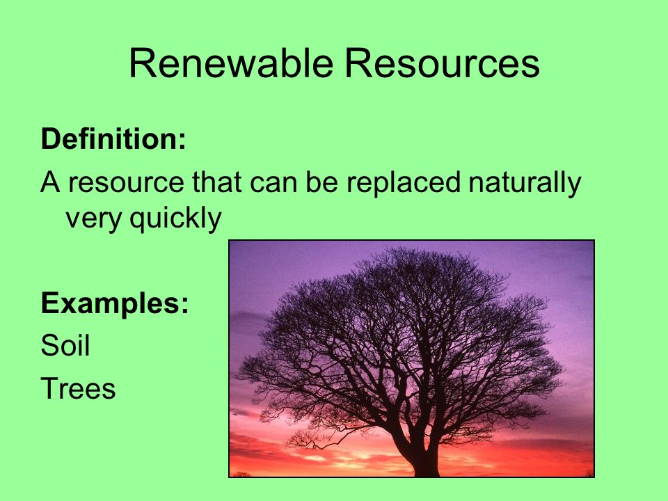 Renewable Resources Definition: