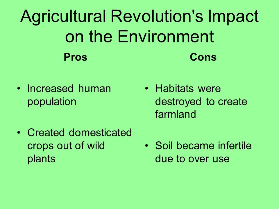 Agricultural Revolution s Impact on the Environment