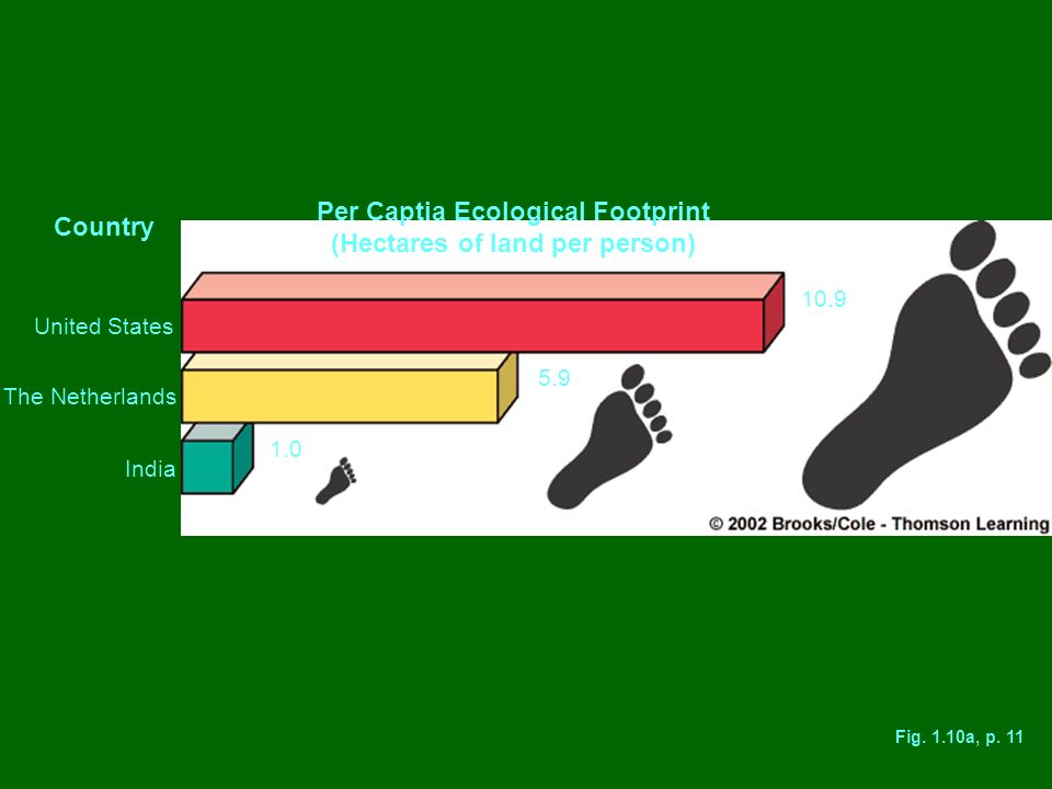 Per Captia Ecological Footprint (Hectares of land per person)