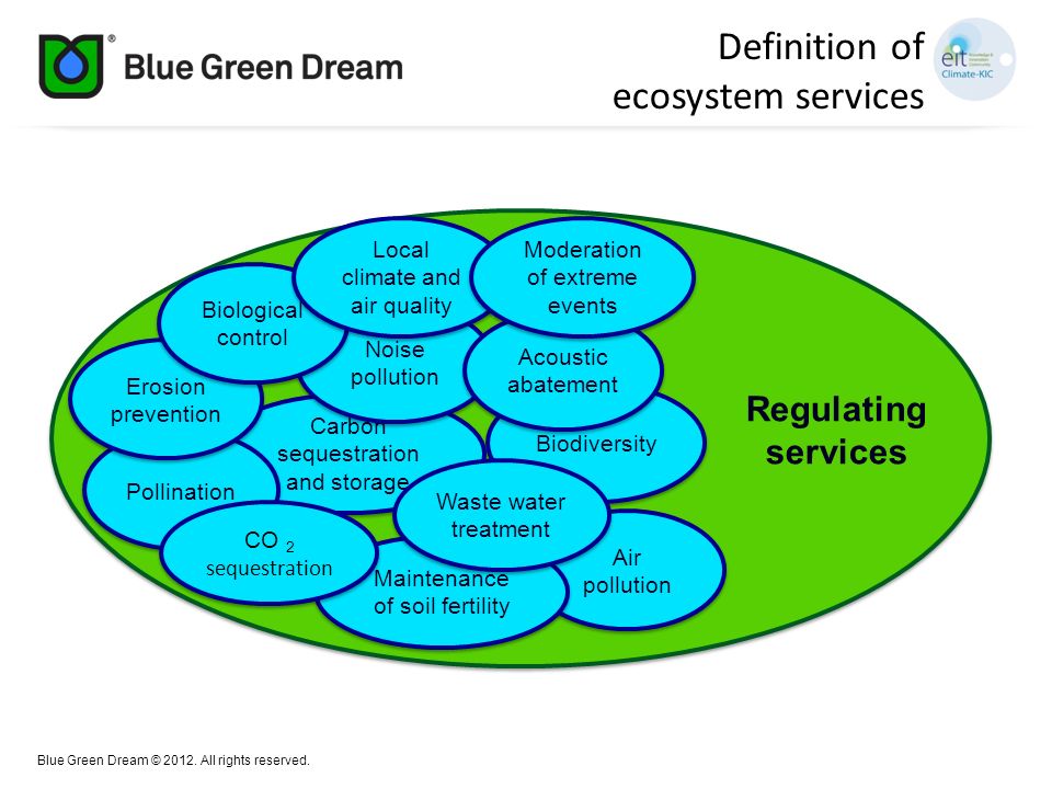 Definition of ecosystem services Regulating services