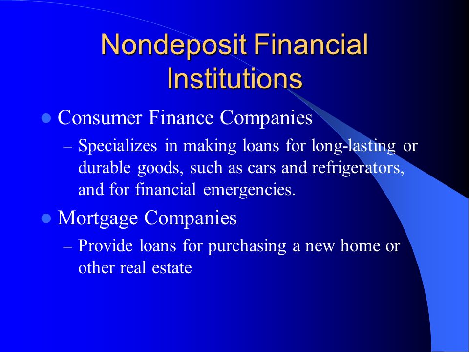 Nondeposit Financial Institutions