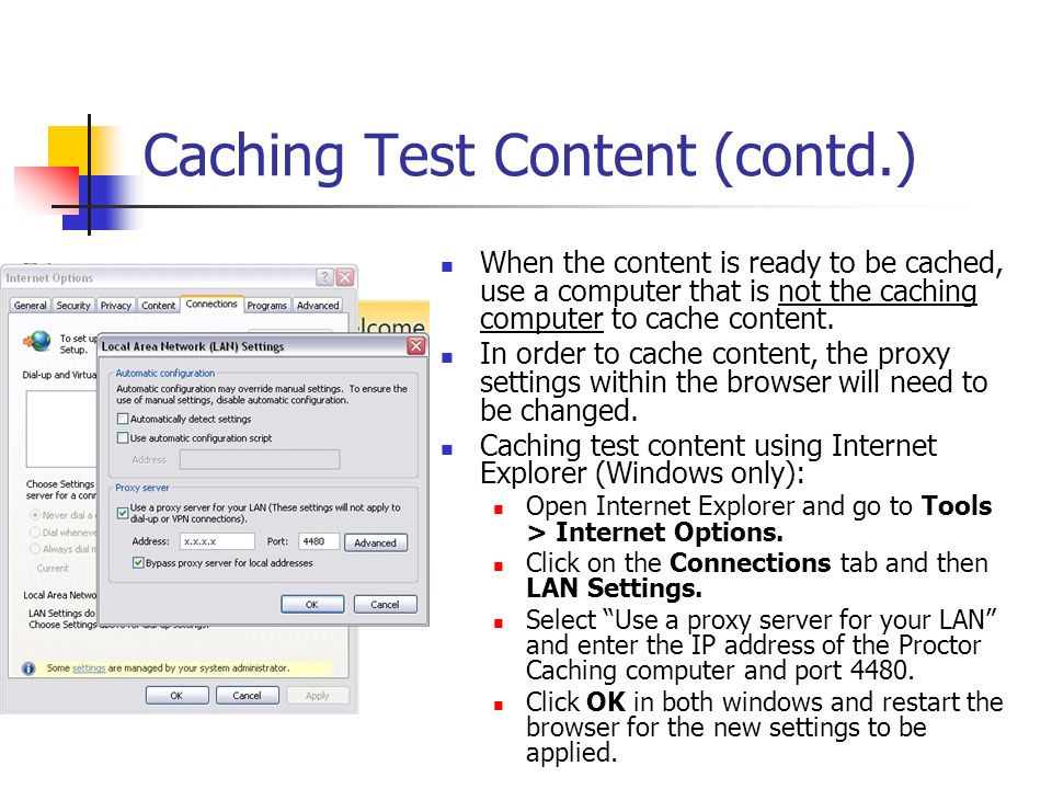 Caching Test Content (contd.)