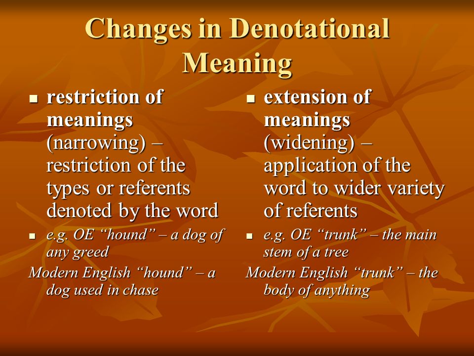 Changes in Denotational Meaning.