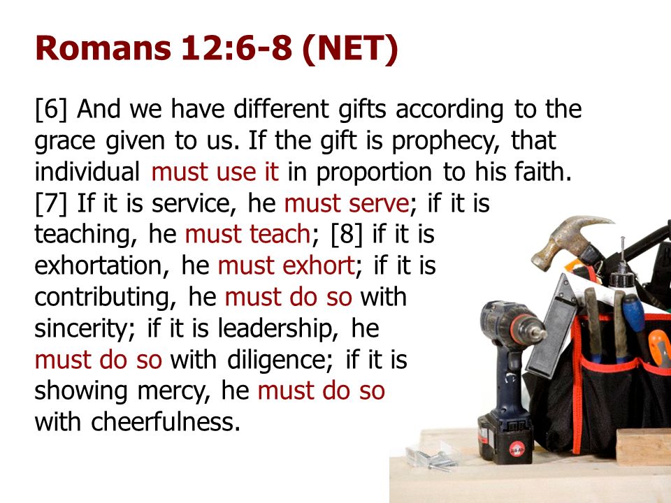 Romans 12:6-8 (NET)