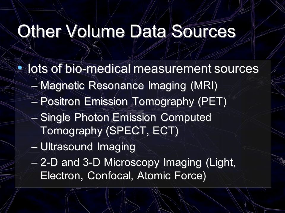 Other Volume Data Sources