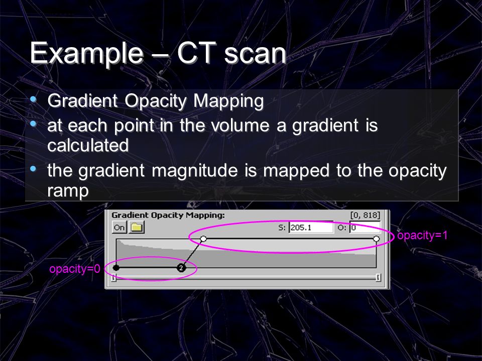 Example – CT scan Gradient Opacity Mapping